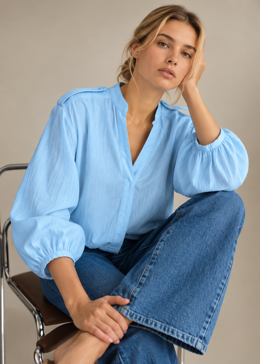 Vera Blouse -Aqua