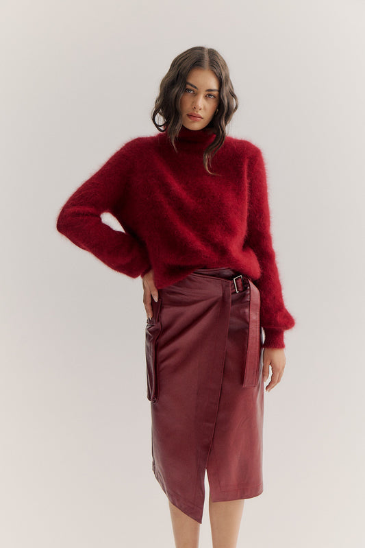 Clara Midi Leather Skirt