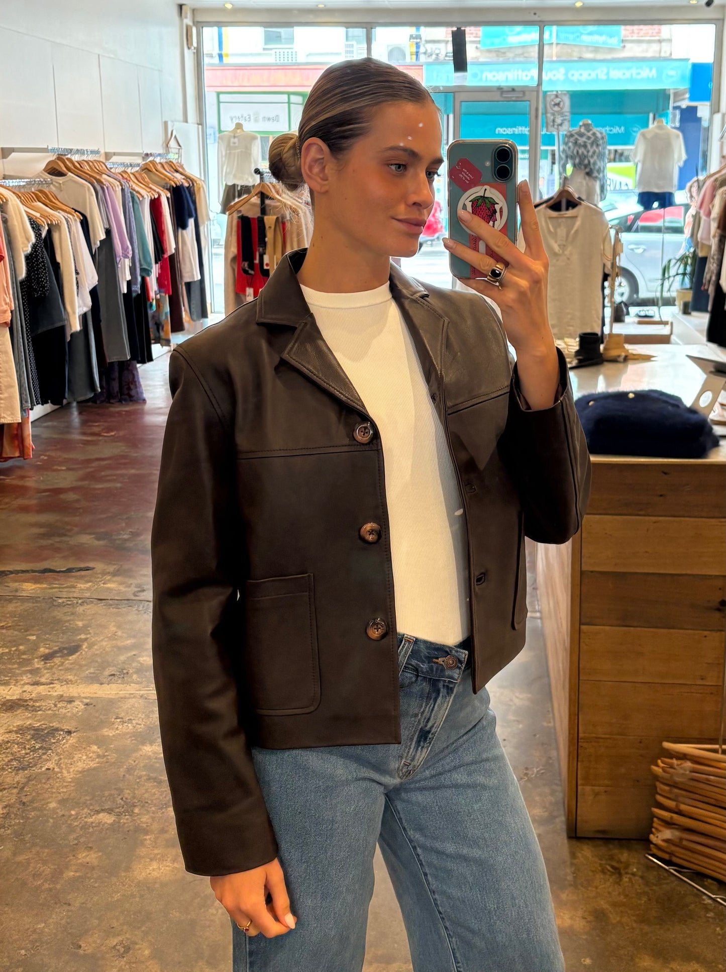 Clara leather Jacket - Chocolate