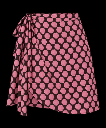 Romy Mini Wrap Skirt - Choco/Pink