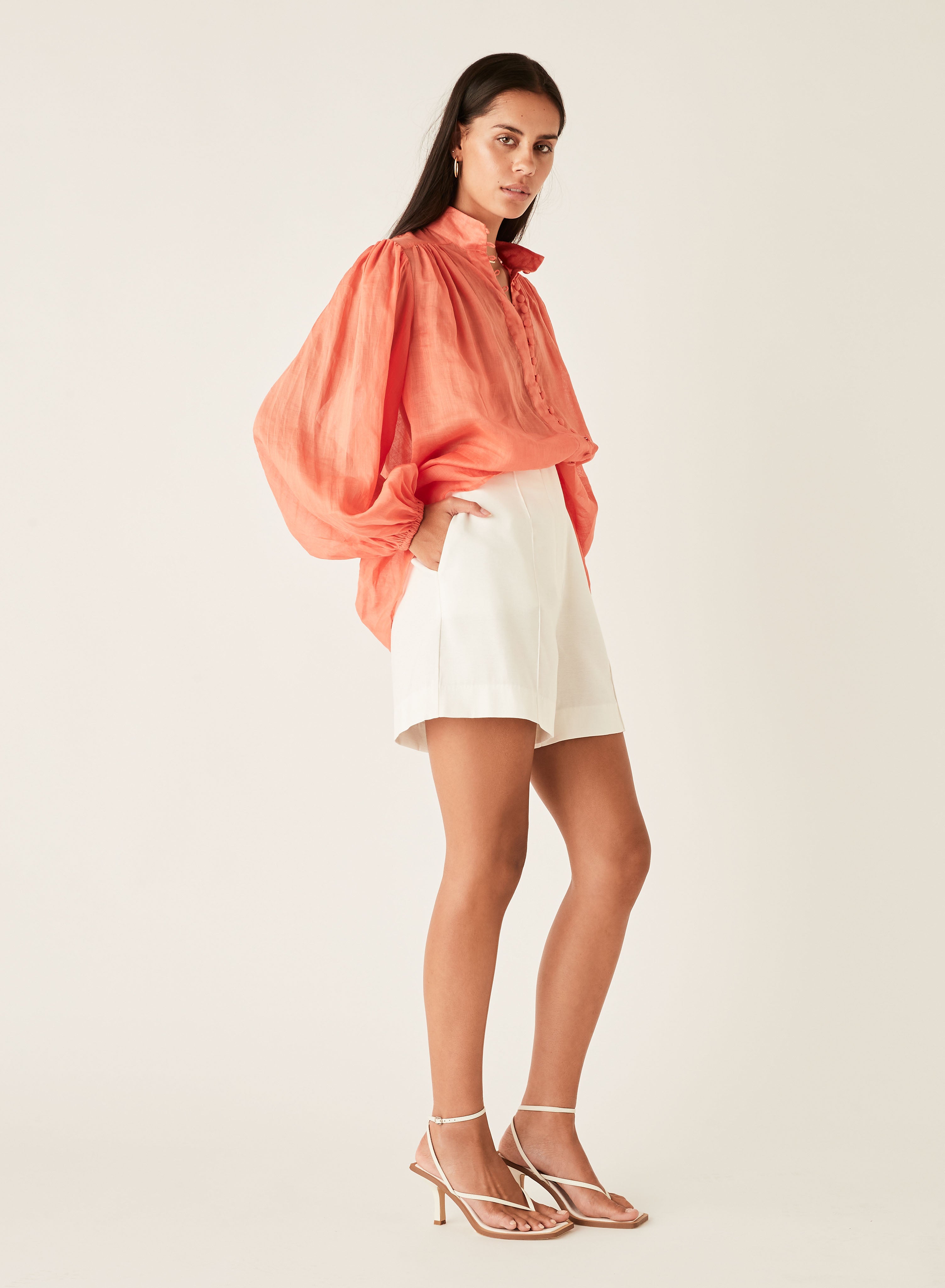 Palms Blouse - Blood Orange