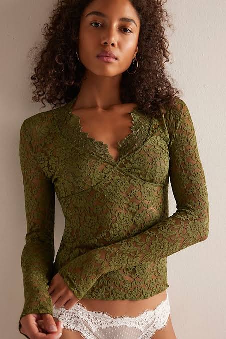 All Day Lace Top - Green