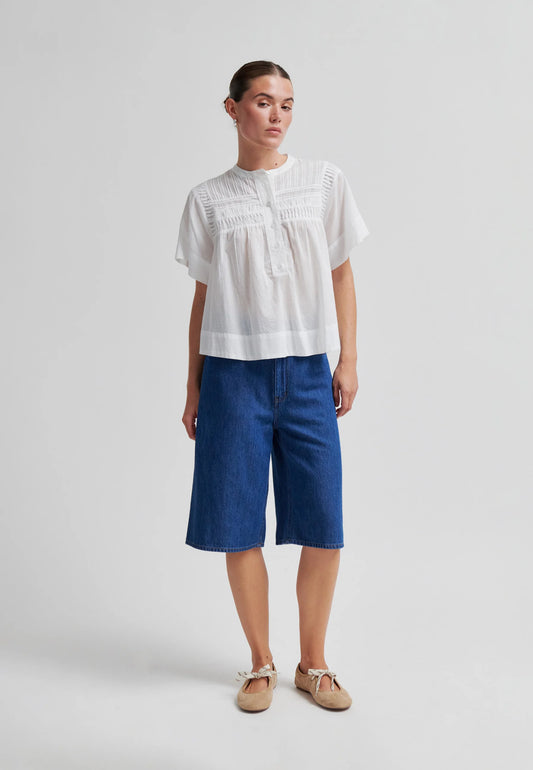 Maise SS Blouse - White