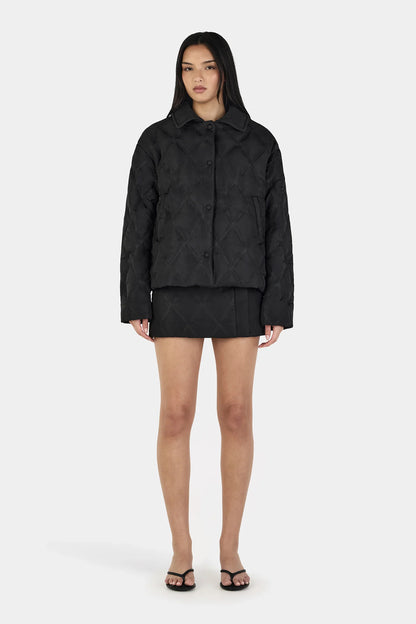 Quinton Cropped Quilted Jacket Black