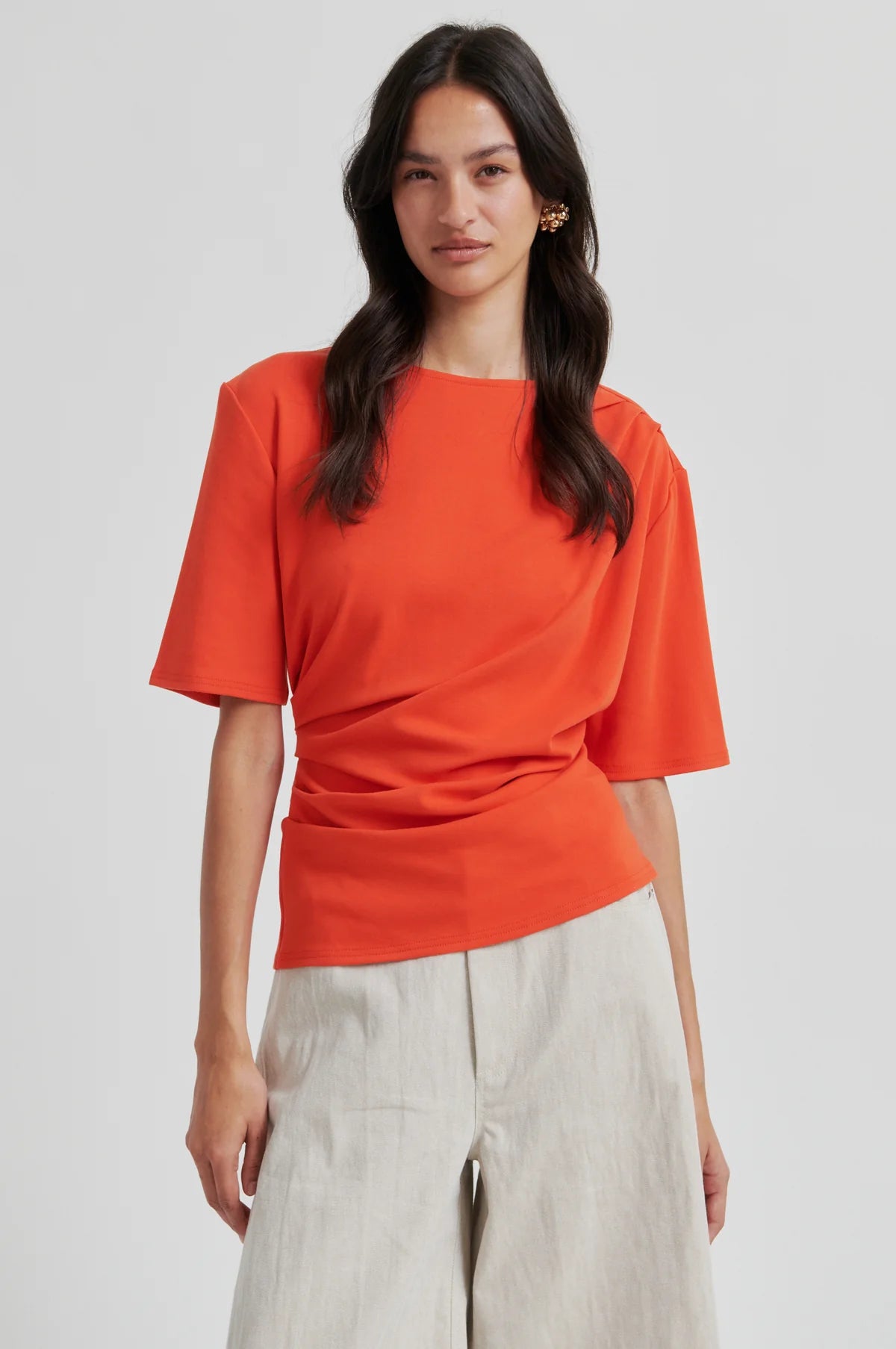 Ulina Drape Tee - Poinciana