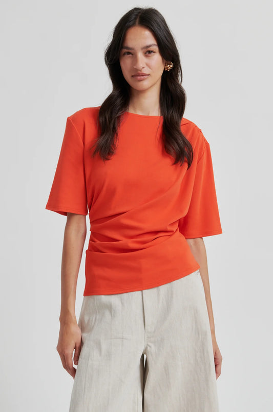 Ulina Drape Tee - Poinciana
