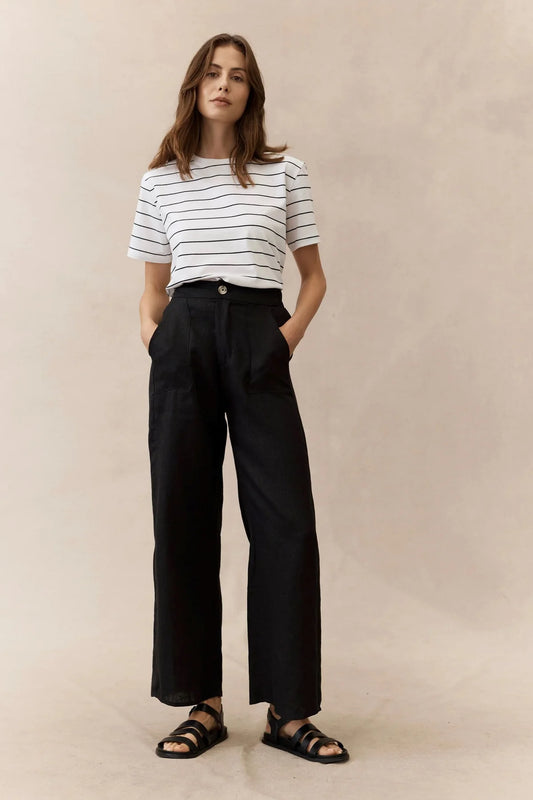 Jude Linen Pant - Black