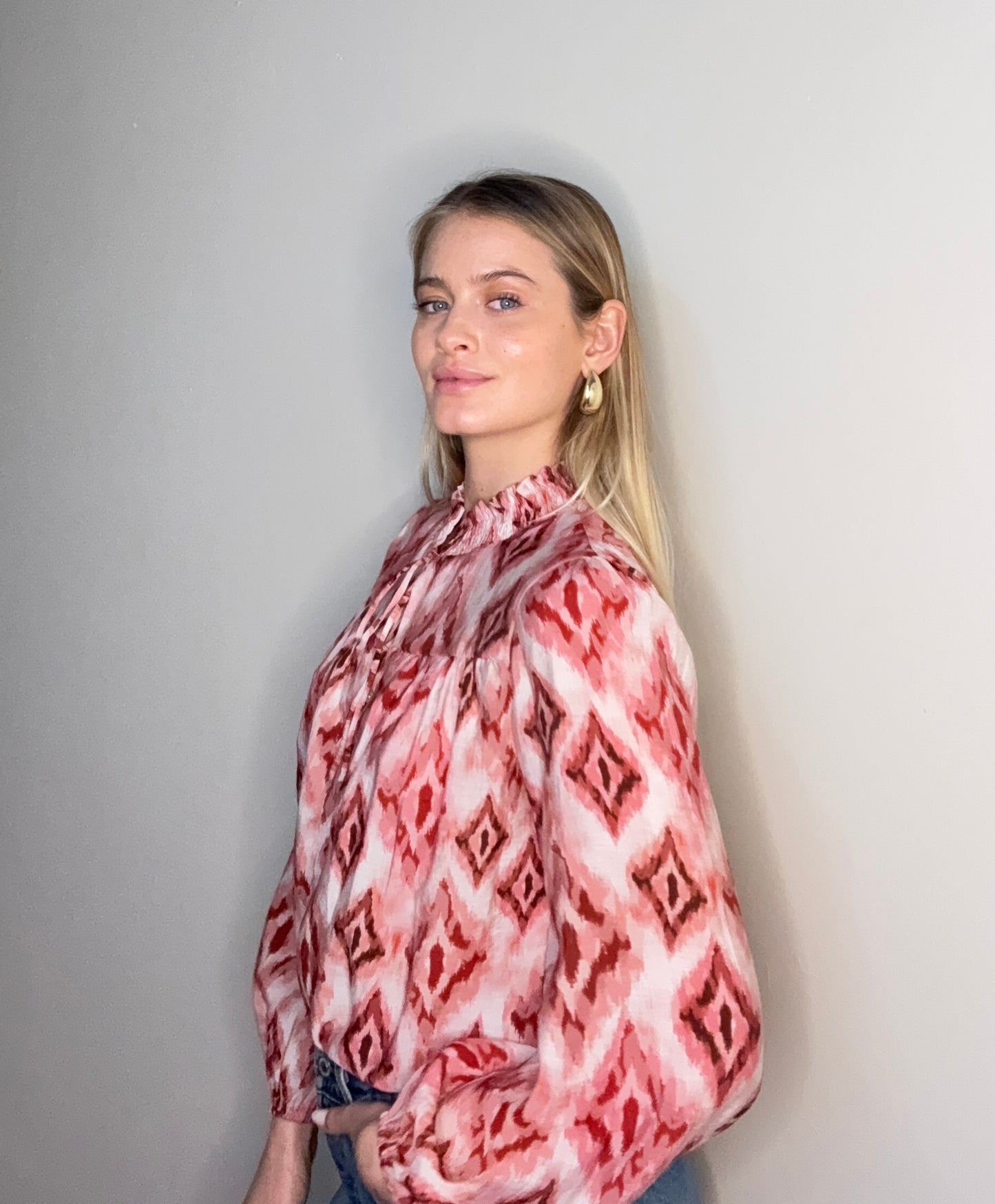 Romy Blouse - Ikat Pink