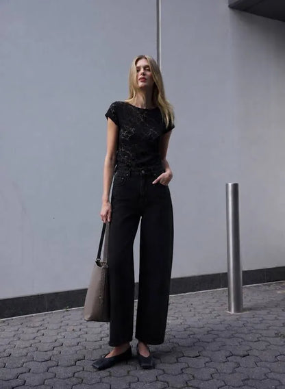 Mayfair Barrel Jeans - Black