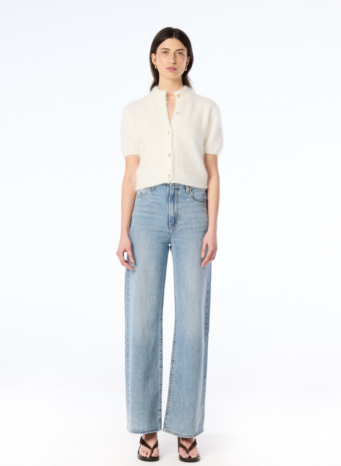 Claudia Short Sleeve Cardigan - Snow