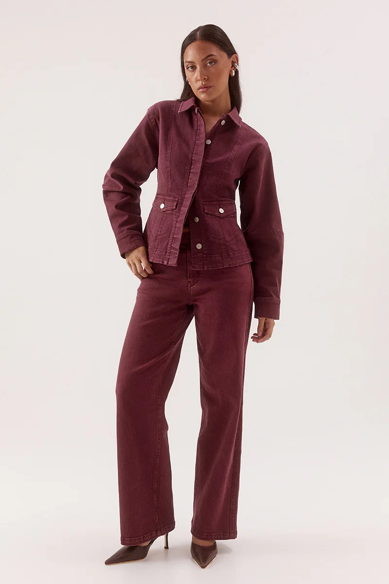 Blaine Denim Jacket Vino