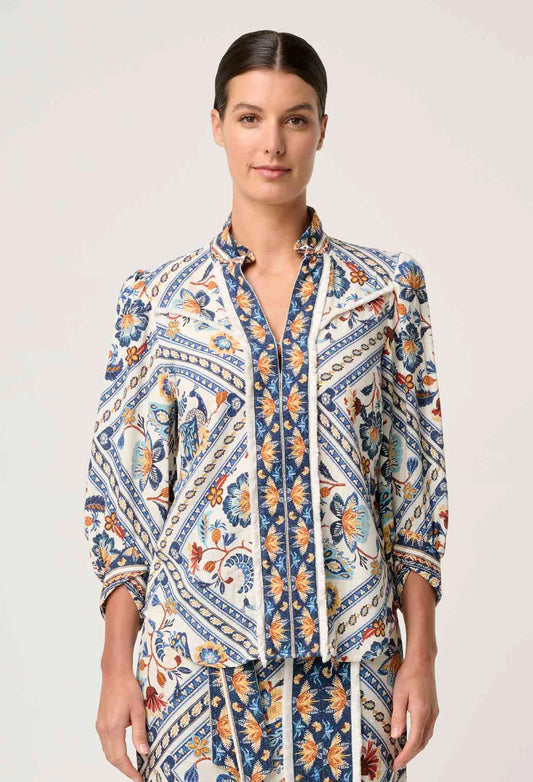 Alexis Linen Viscose Fringe Shirt