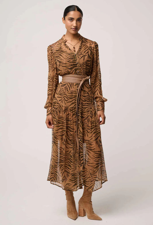 Solene Sheer Viscose Midi Dress
