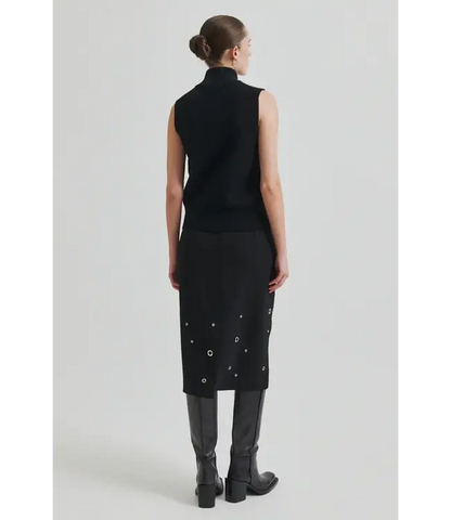 Yora Knit Zip Vest Black