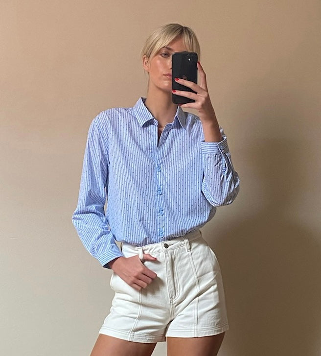 Naomi Cotton Shirt - Blue