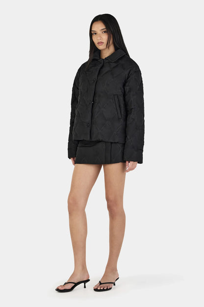 Quinton Cropped Quilted Jacket Black