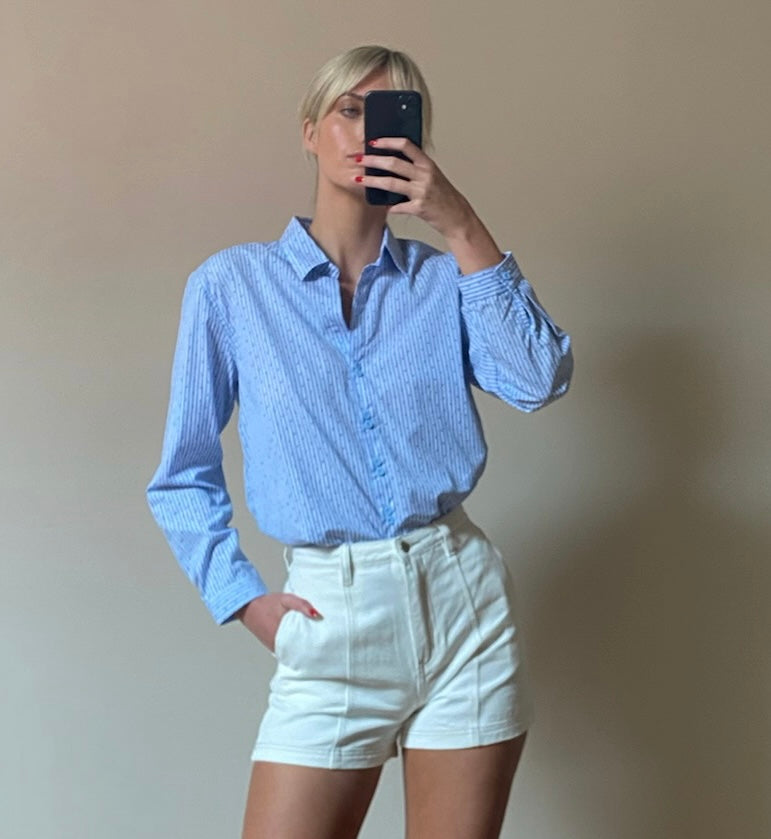 Naomi Cotton Shirt - Blue
