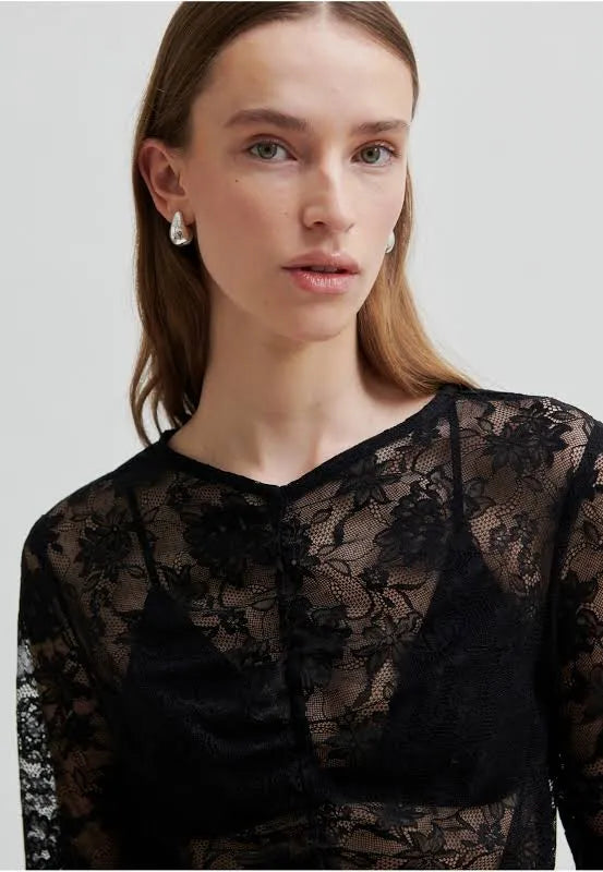 Social Lace Long Sleeve Top