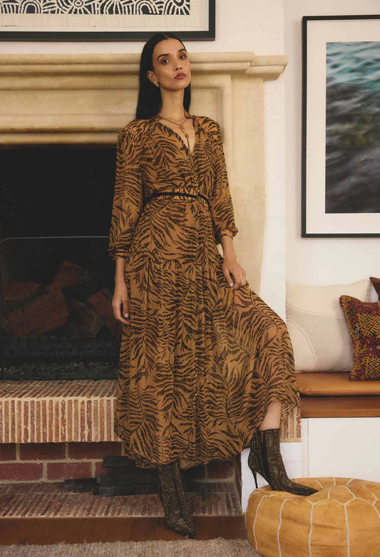 Solene Sheer Viscose Midi Dress