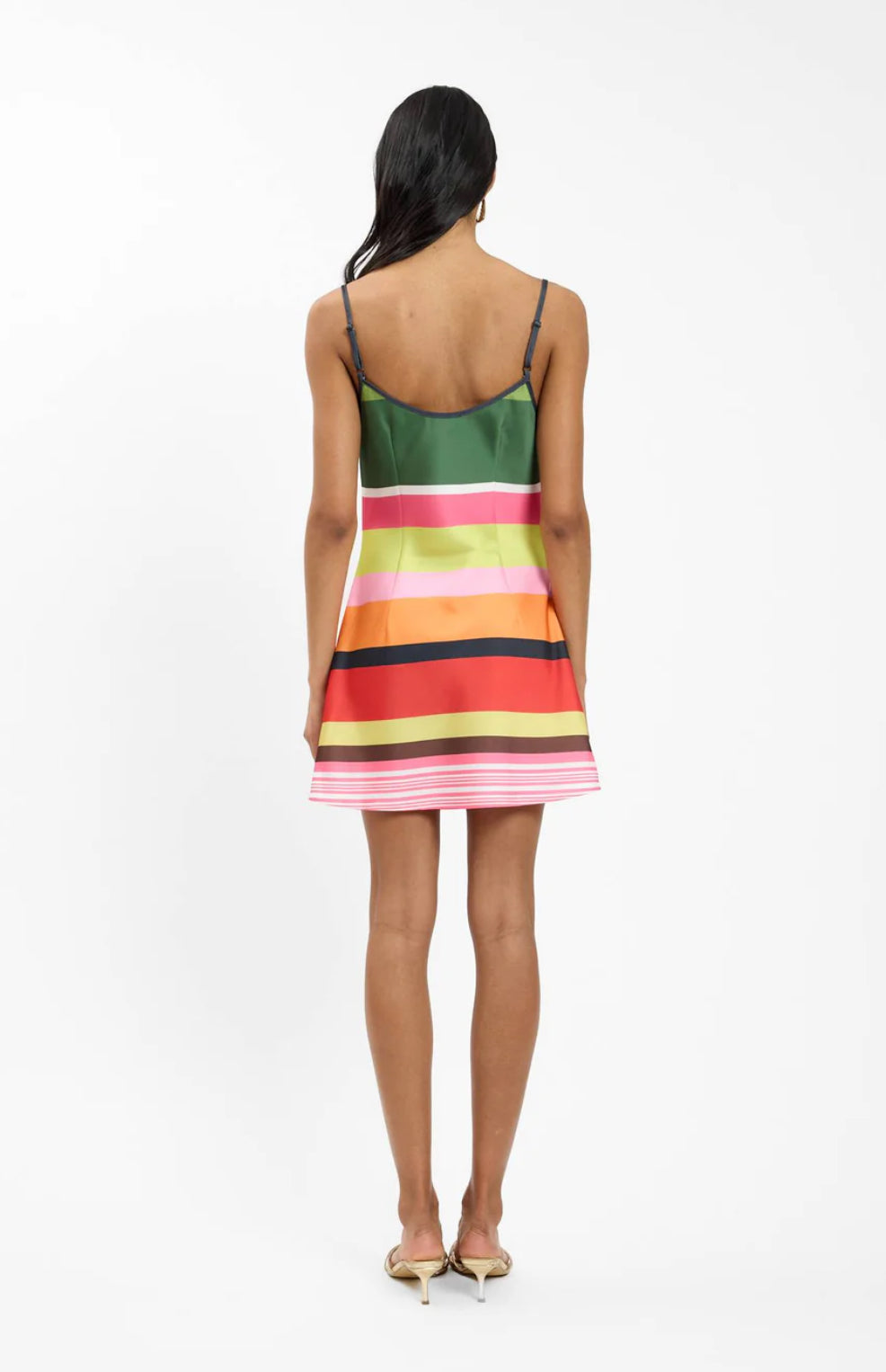 Bias Mini Dress - Emerald Stripe