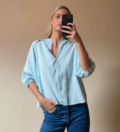 Vera Blouse -Aqua