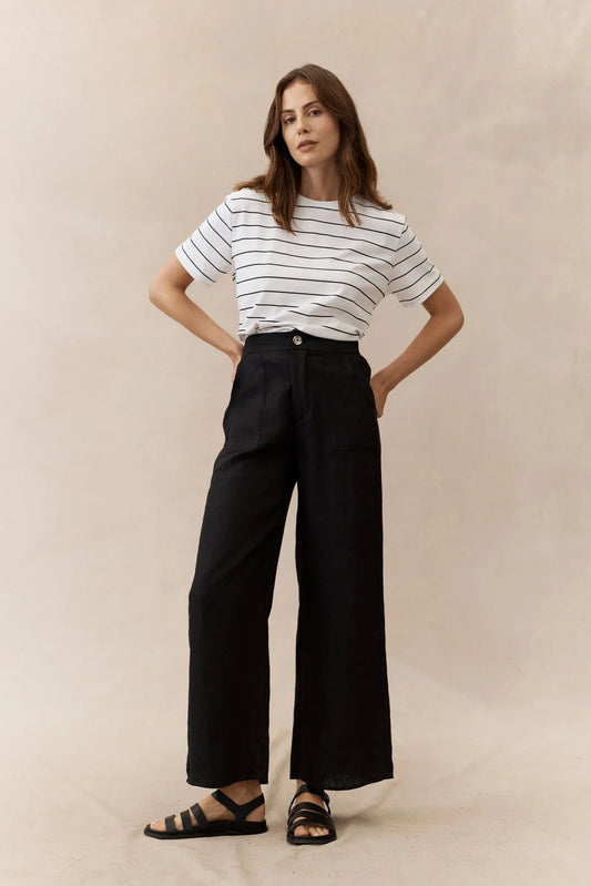 Jude Linen Pant - Black