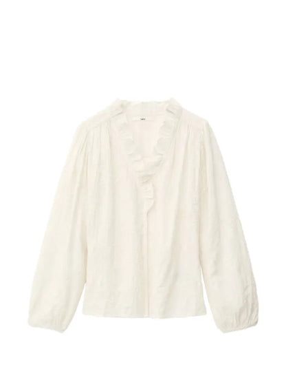 Petty ruffled embroidered blouse