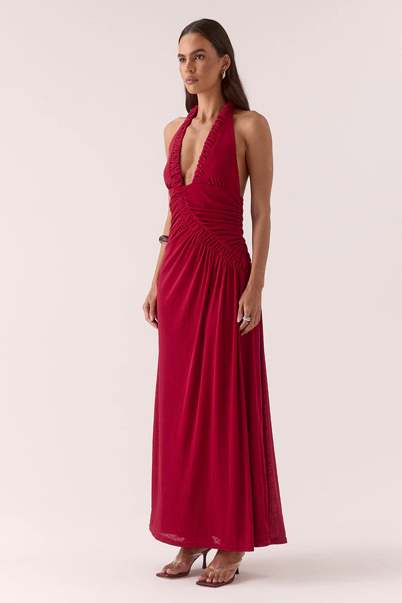 Alora Maxi Dress - Raspberry