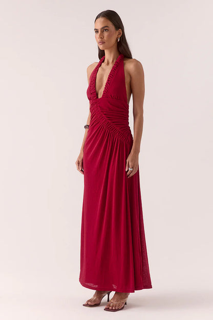 Alora Maxi Dress - Raspberry