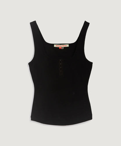 Tank Top with Hook & Eye - Black