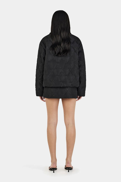 Quinton Cropped Quilted Jacket Black