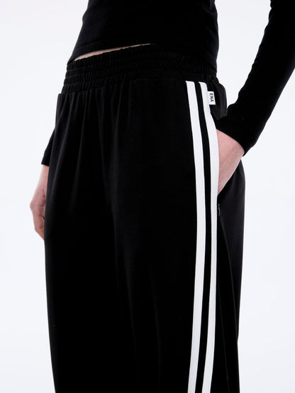 Valentina Stripe Pant - Black