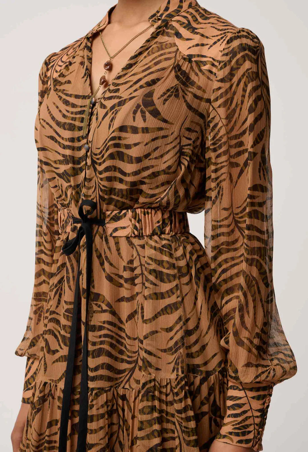 Solene Sheer Viscose Midi Dress