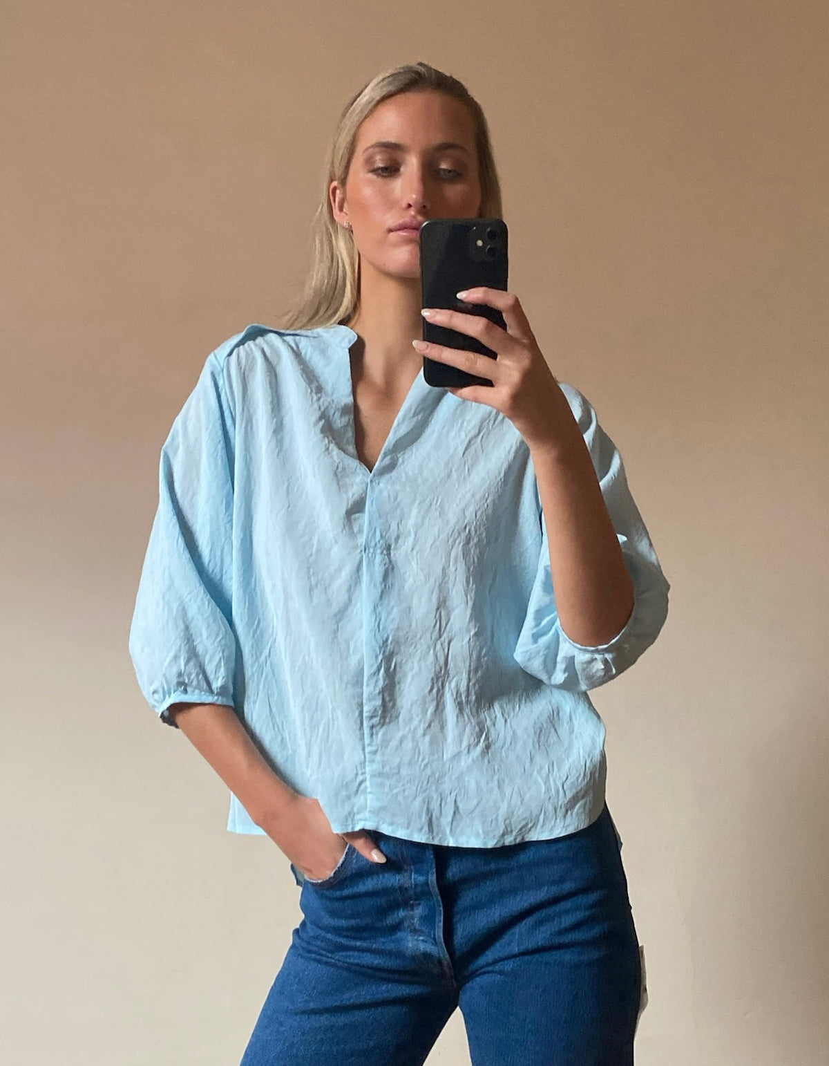Vera Blouse -Aqua