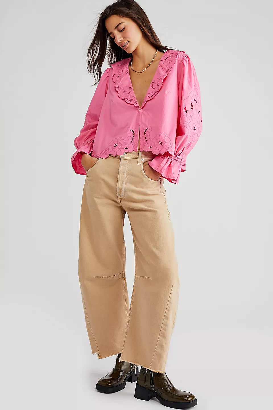 Maisie Cutwork Top - Gumdrop