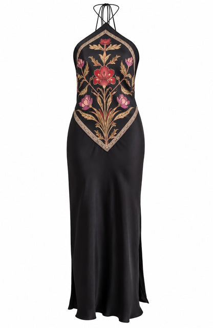 Citrine Midi Dress - Espresso Combo