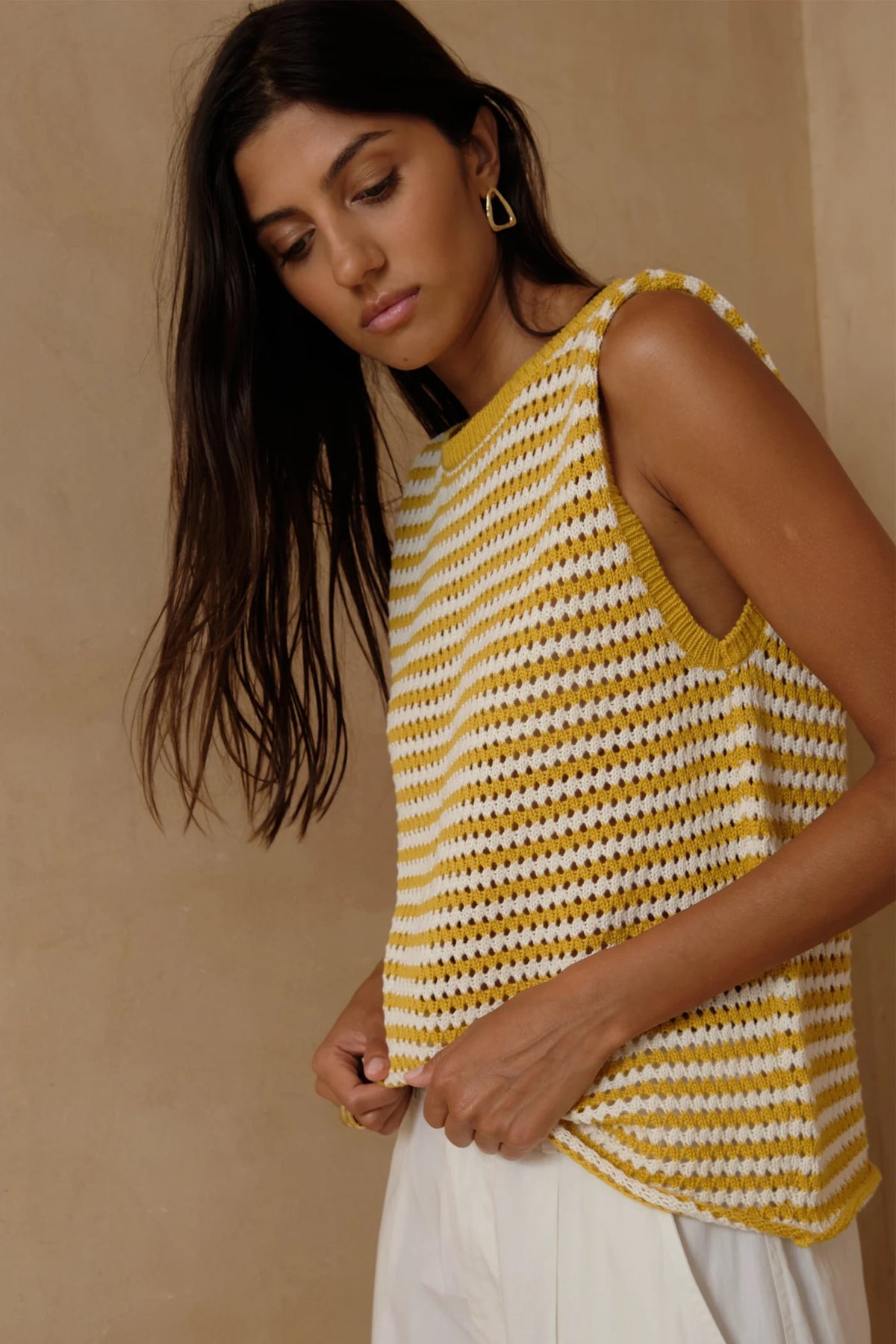 Lena Stripe Knit Top - Sunshine Yellow