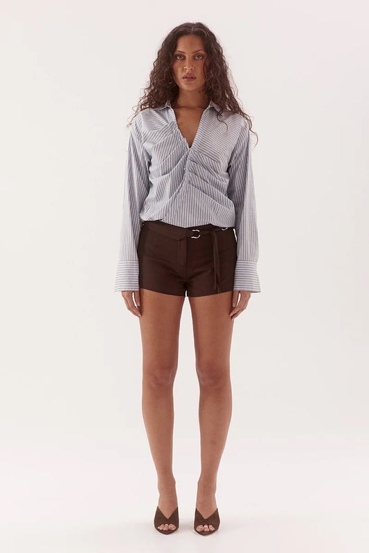Asun Shirt - Blue/Brown