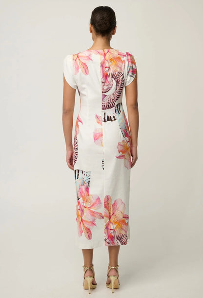 Geneva Stretch Twist Dress - Nautilus Bloom