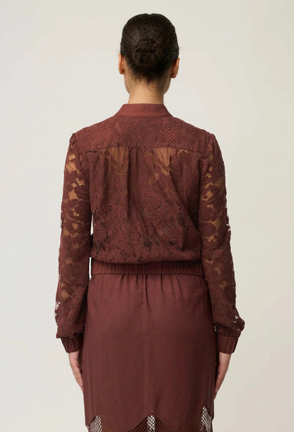 Solene Lace Bomber - Rosewood