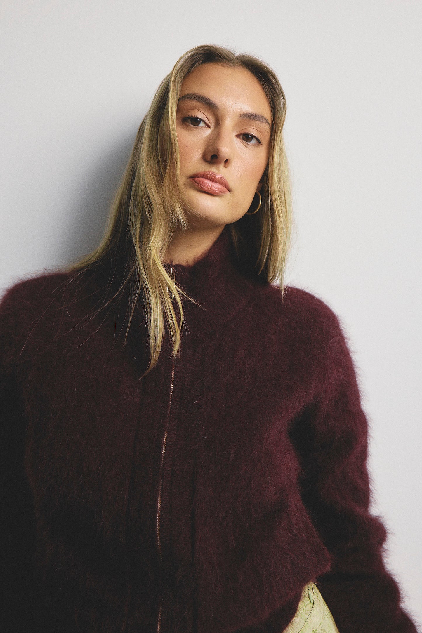 Felix Zip Cardigan - Aubergine