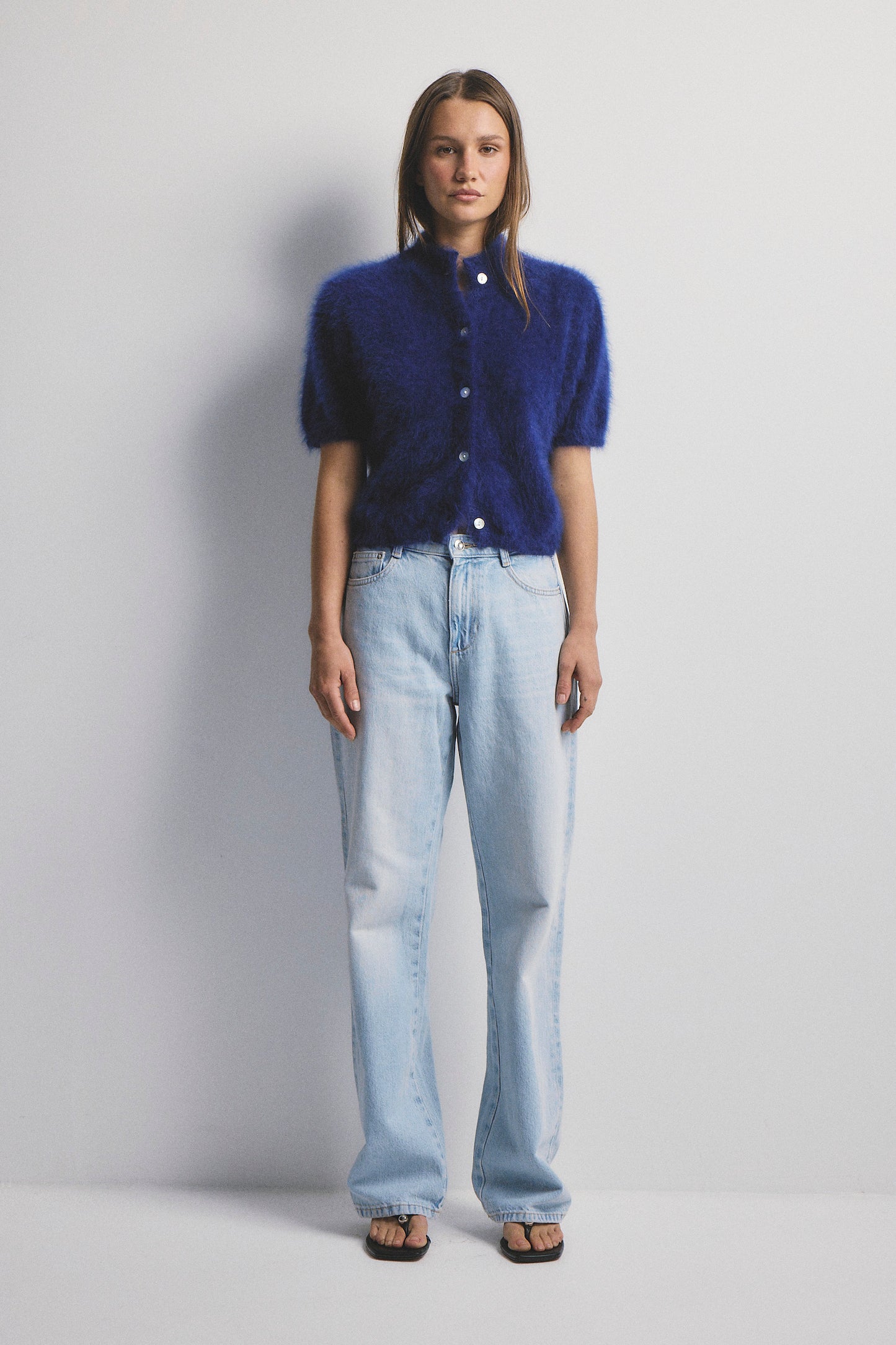 Claudia Short Sleeve Cardigan - Navy