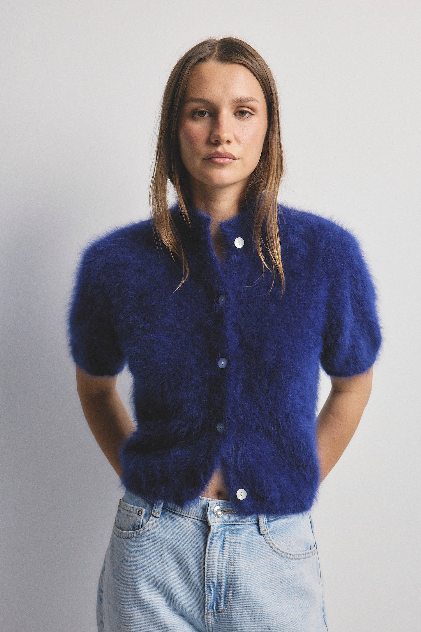 Claudia Short Sleeve Cardigan - Navy