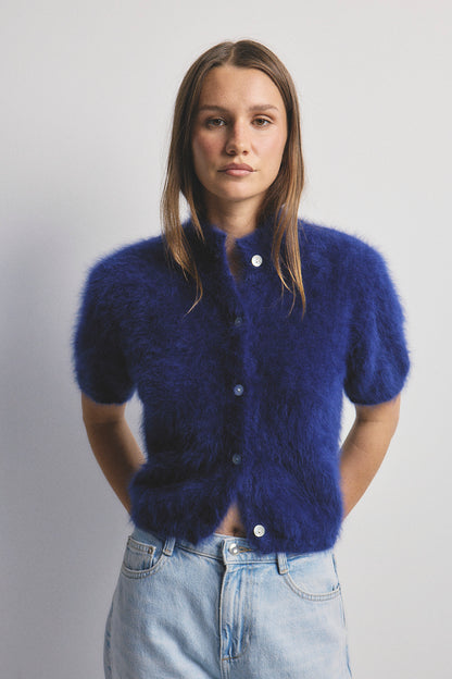 Claudia Short Sleeve Cardigan - Navy