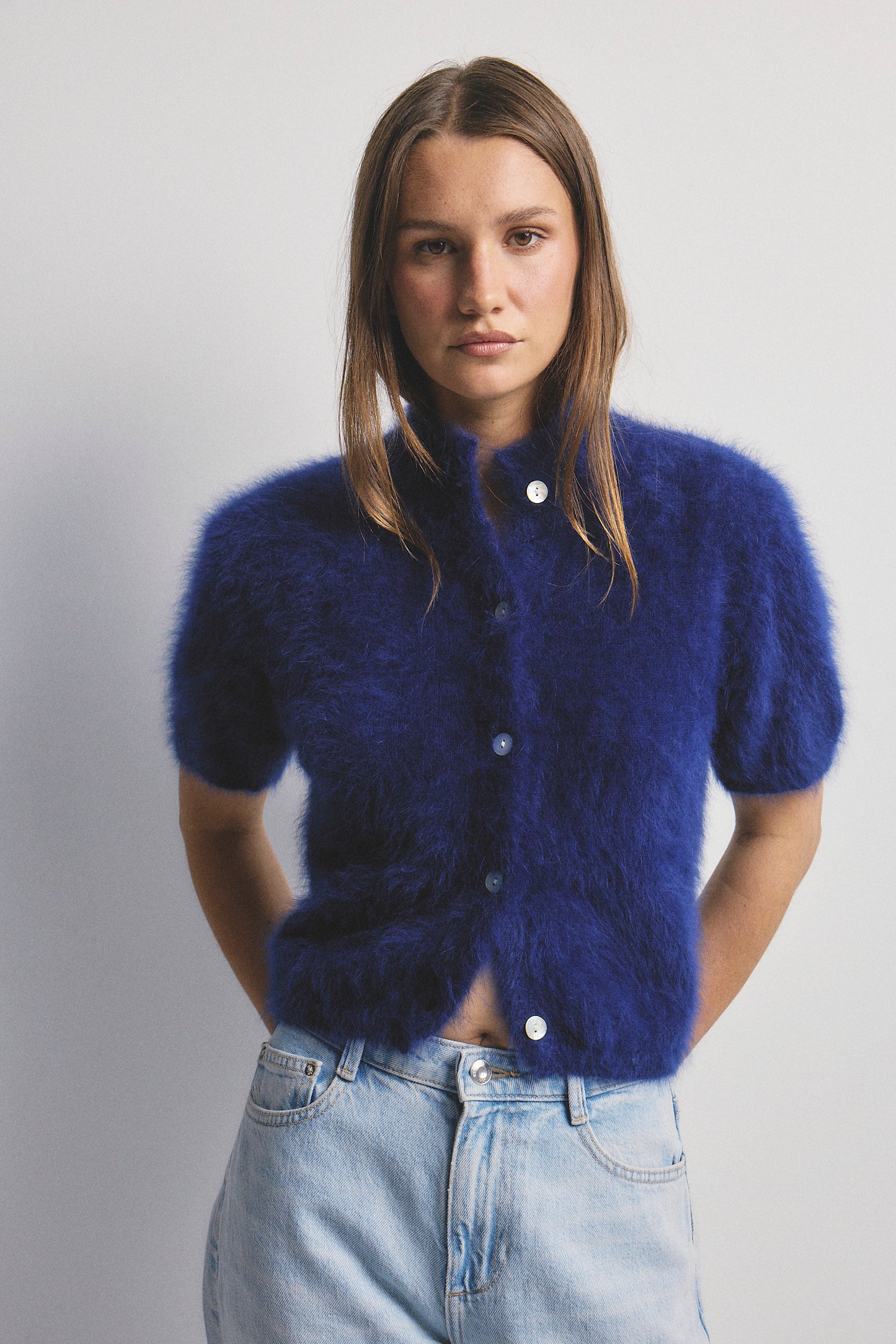 Claudia Short Sleeve Cardigan - Navy