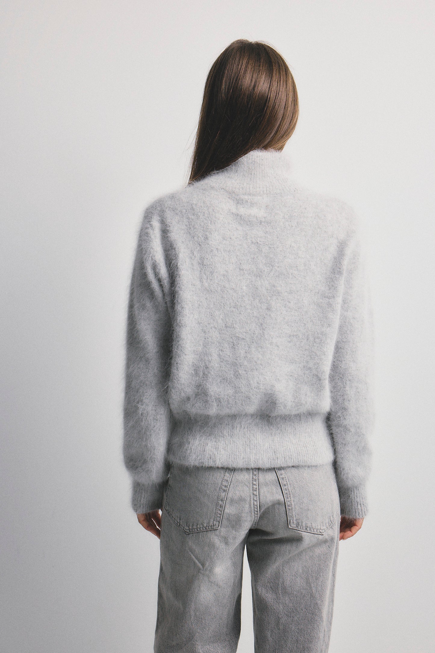 Felix Zip Cardigan - Light Grey