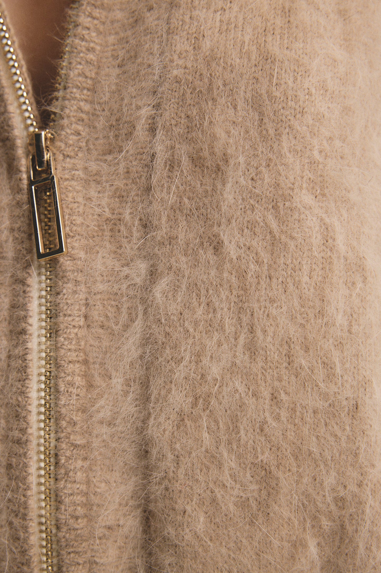 Felix Zip Cardigan - Latte