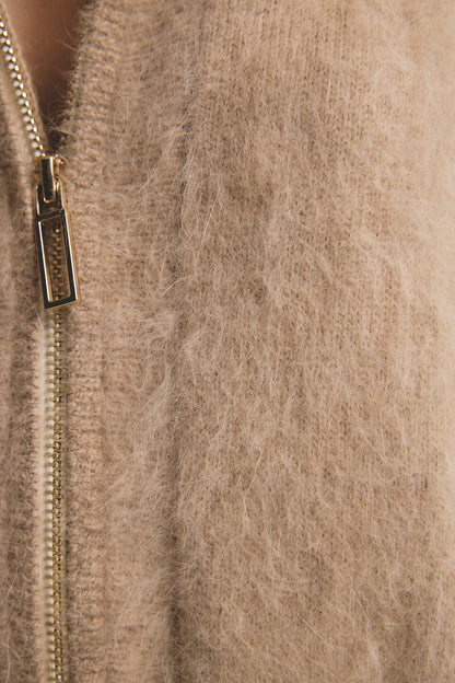 Felix Zip Cardigan - Latte