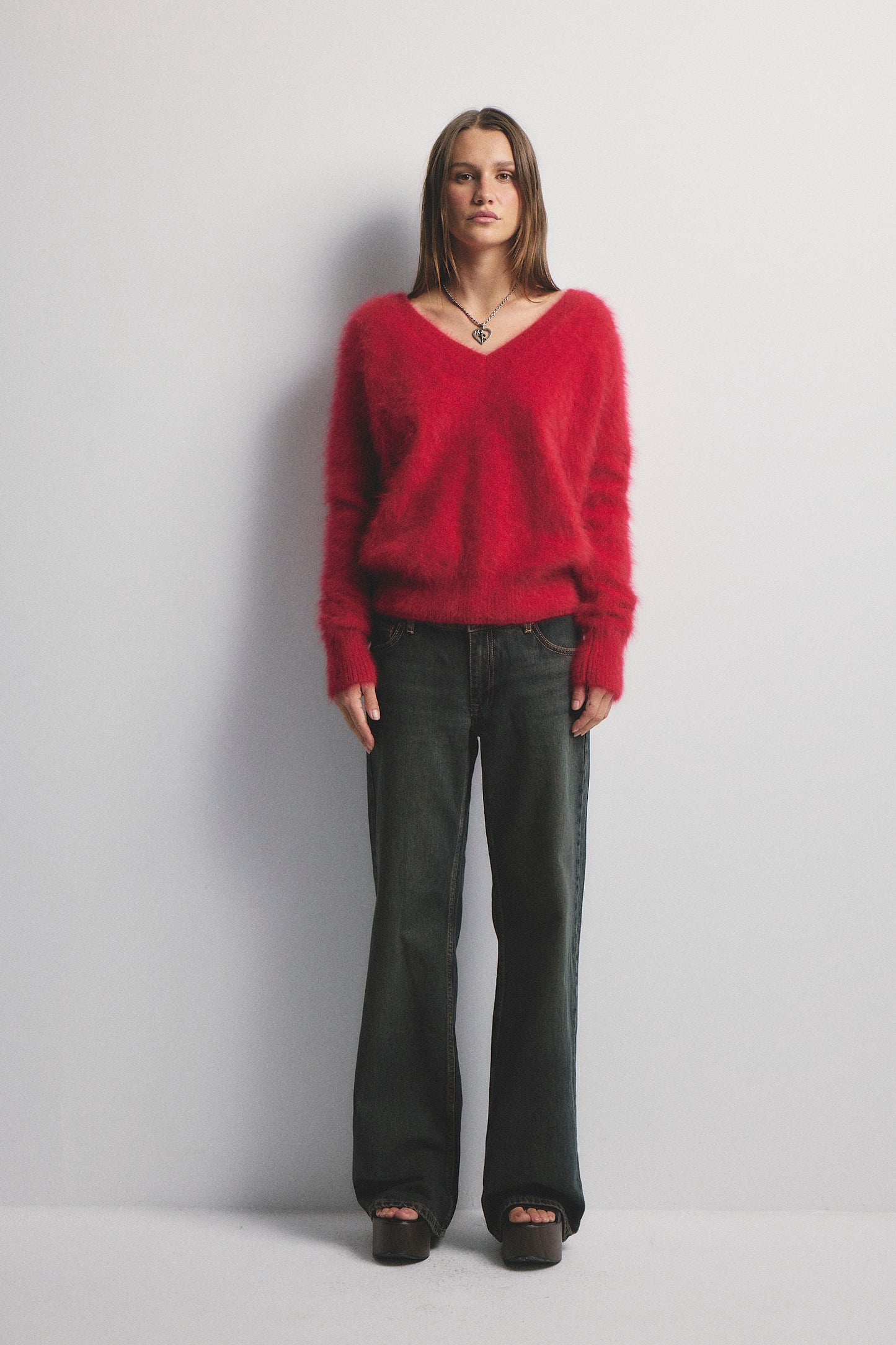 Olivia V Neck - Flame