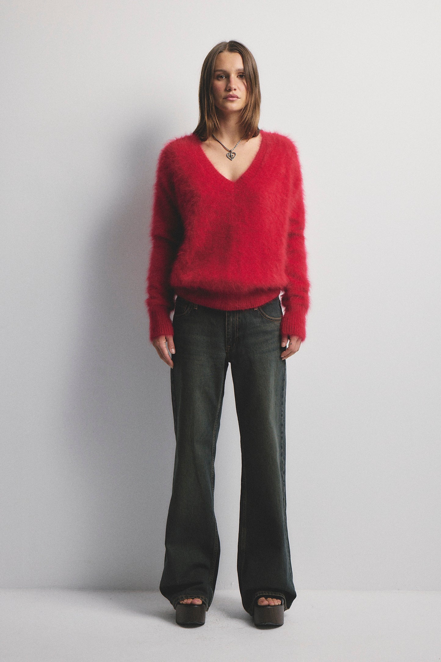 Olivia V Neck - Flame